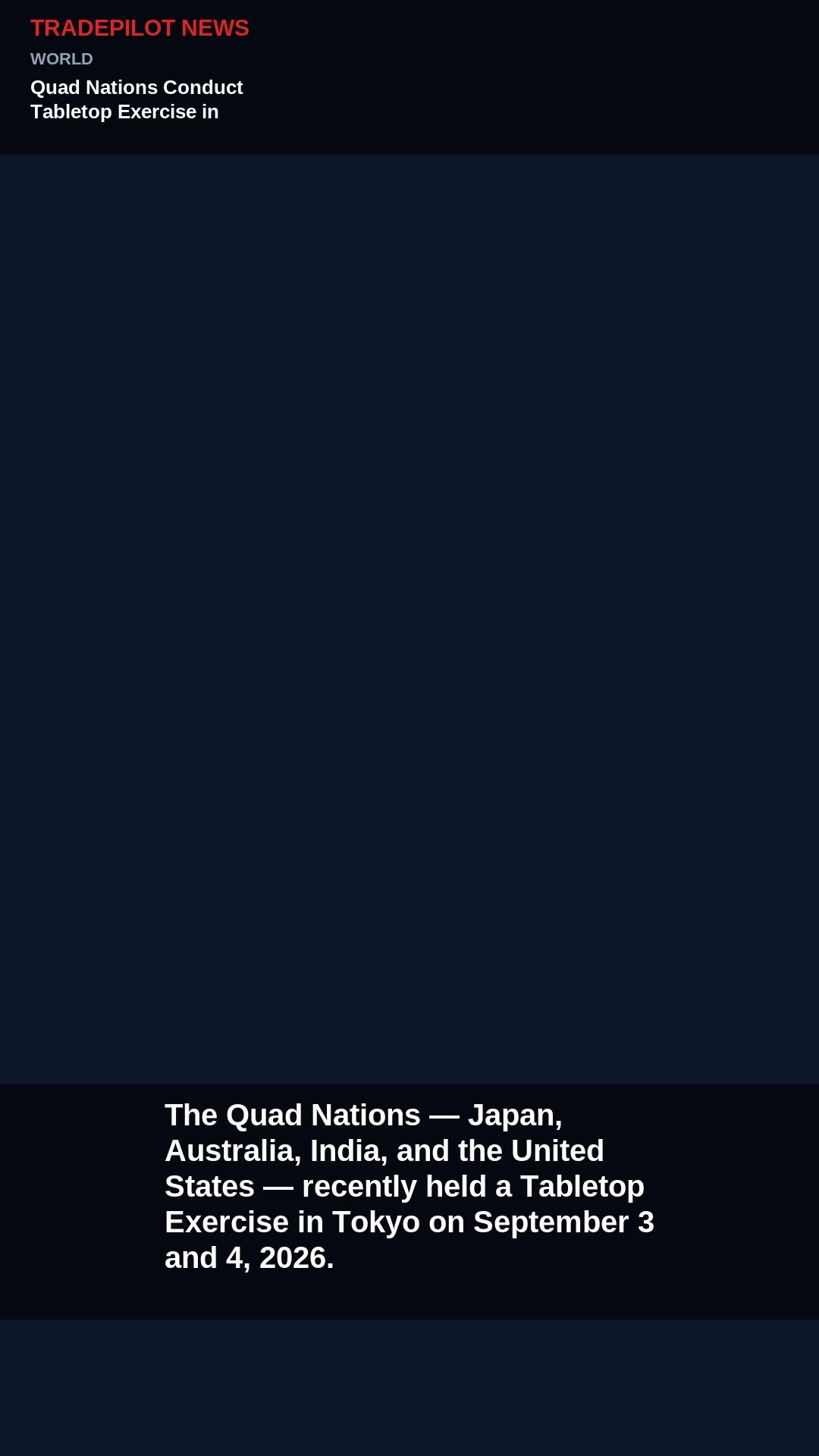 Quad Nations Conduct Tabletop Exercise in Tokyo