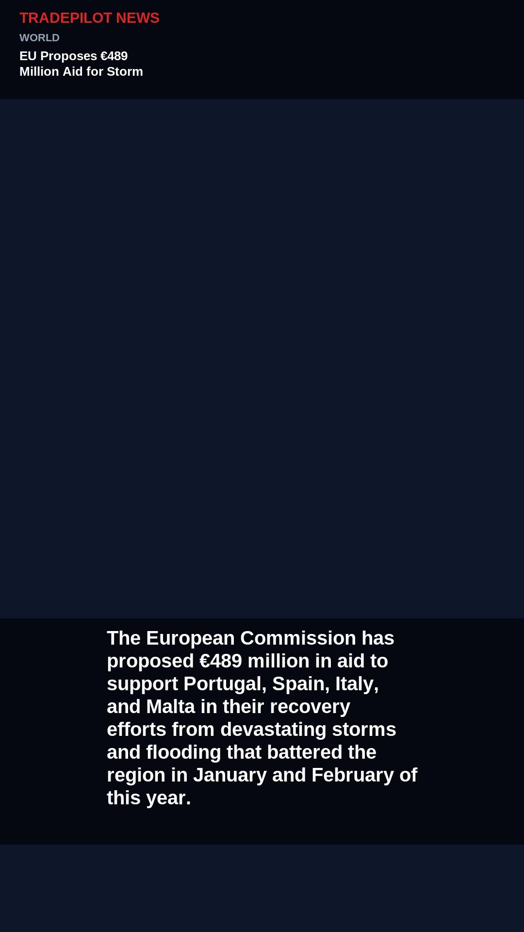 EU Proposes €489 Million Aid for Storm Recovery