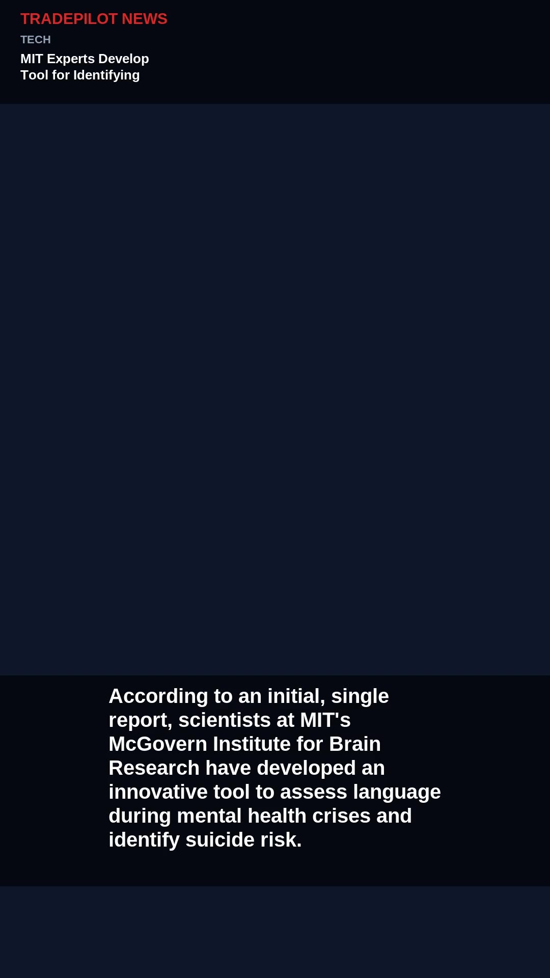 MIT Experts Develop Tool for Identifying Suicide Risk