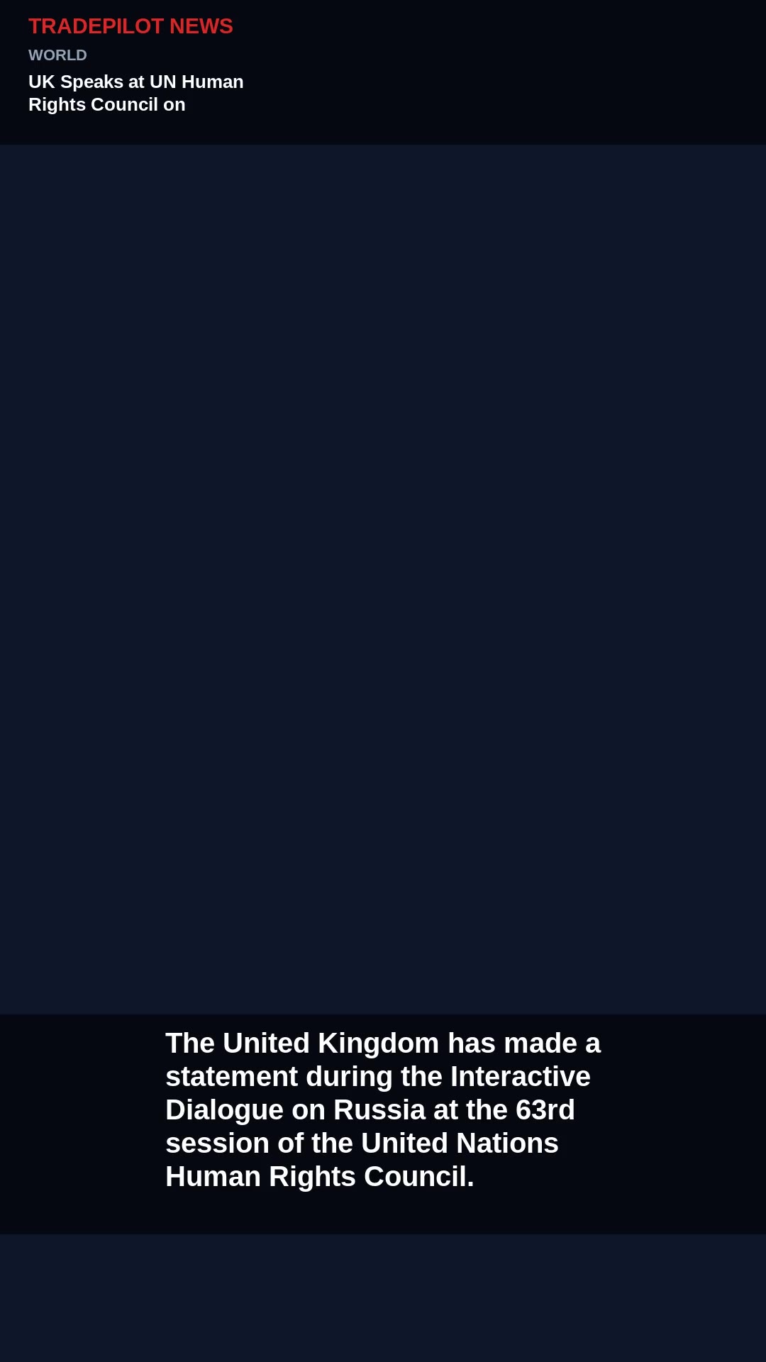 UK Speaks at UN Human Rights Council on Russia