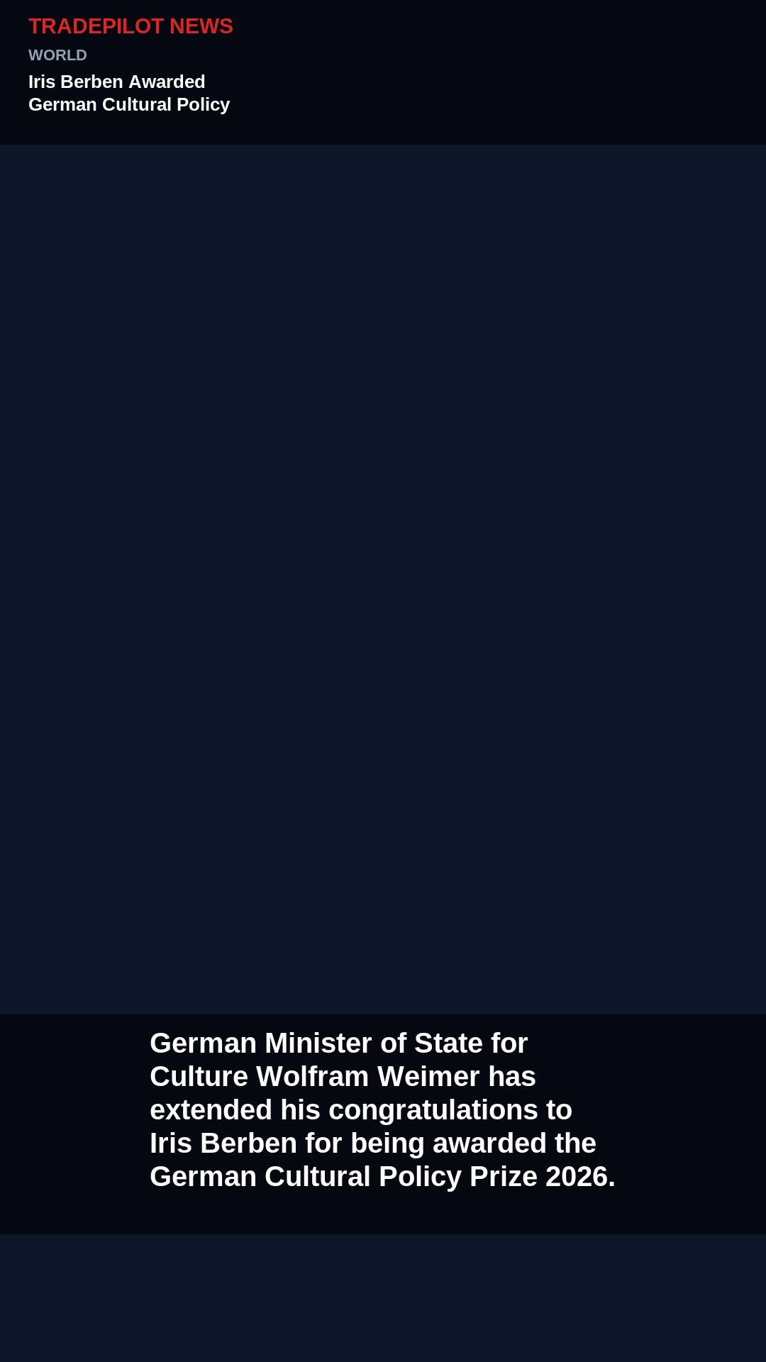 Iris Berben Awarded German Cultural Policy Prize