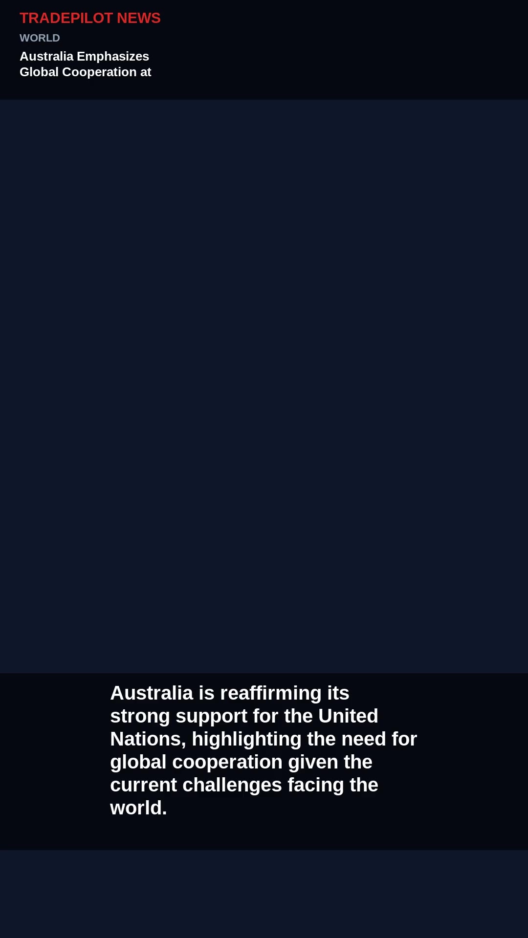Australia Emphasizes Global Cooperation at UN