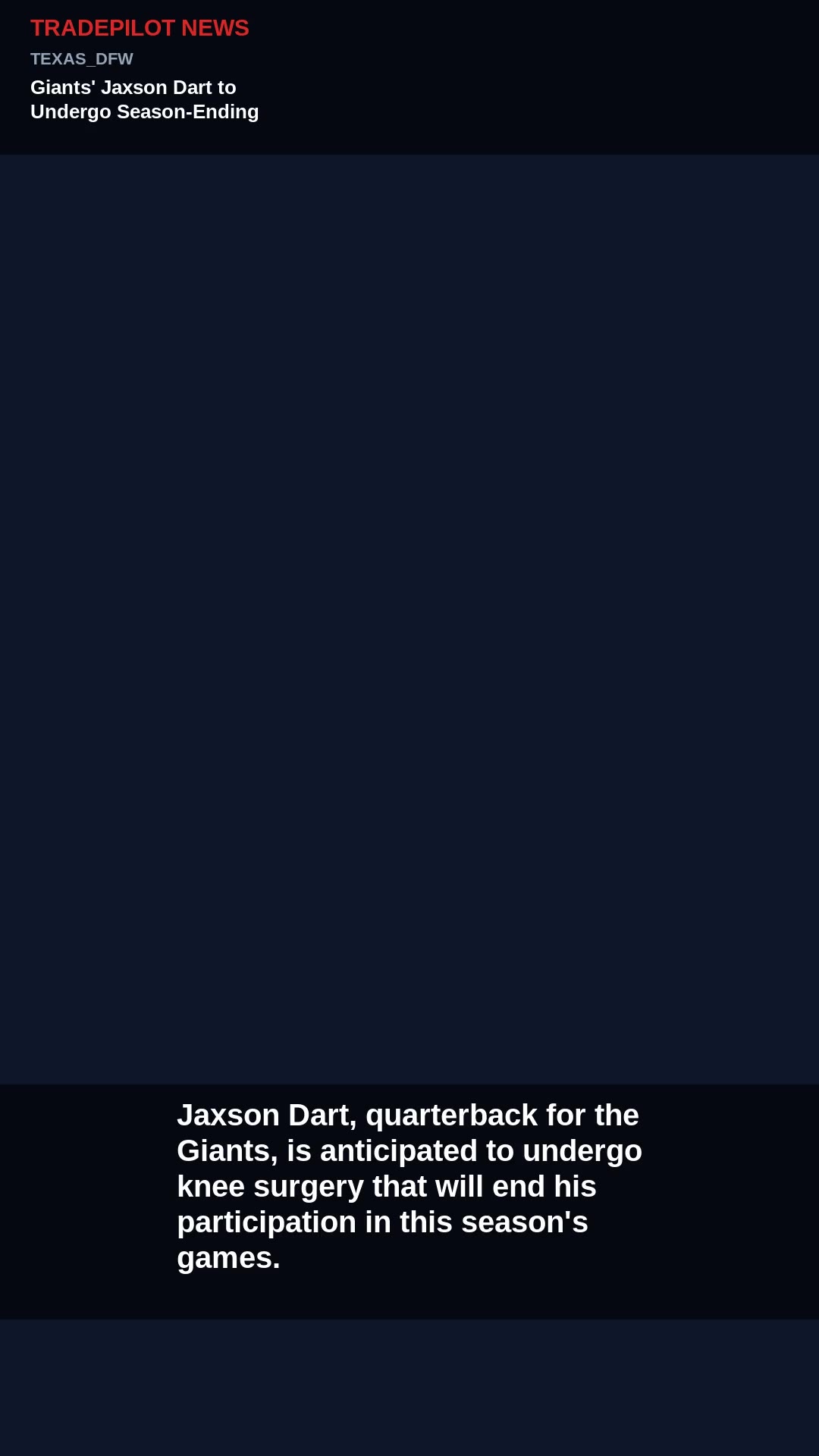Giants' Jaxson Dart to Undergo Season-Ending Knee Surgery